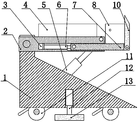 Waste metal pressed block unloading vehicle