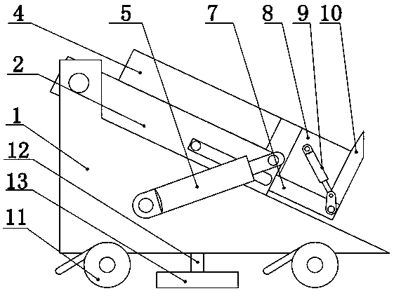 Waste metal pressed block unloading vehicle