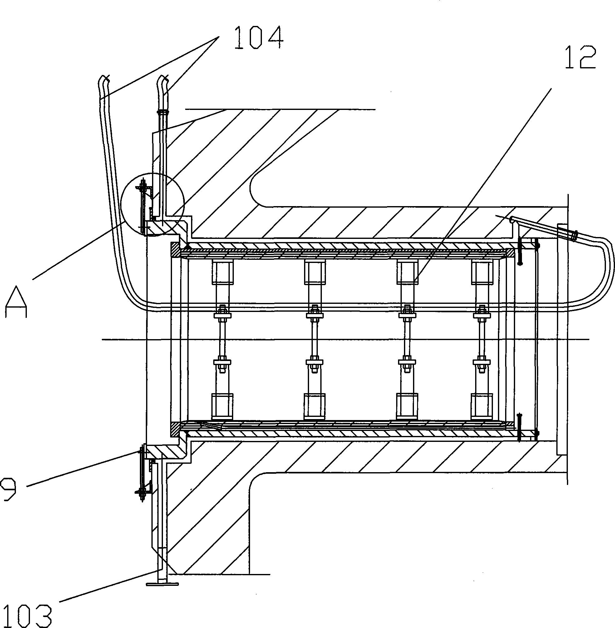 Method for mounting shipping stern shaft tube lining