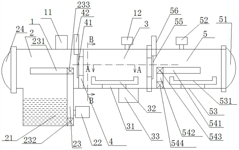 A three-chamber vacuum furnace