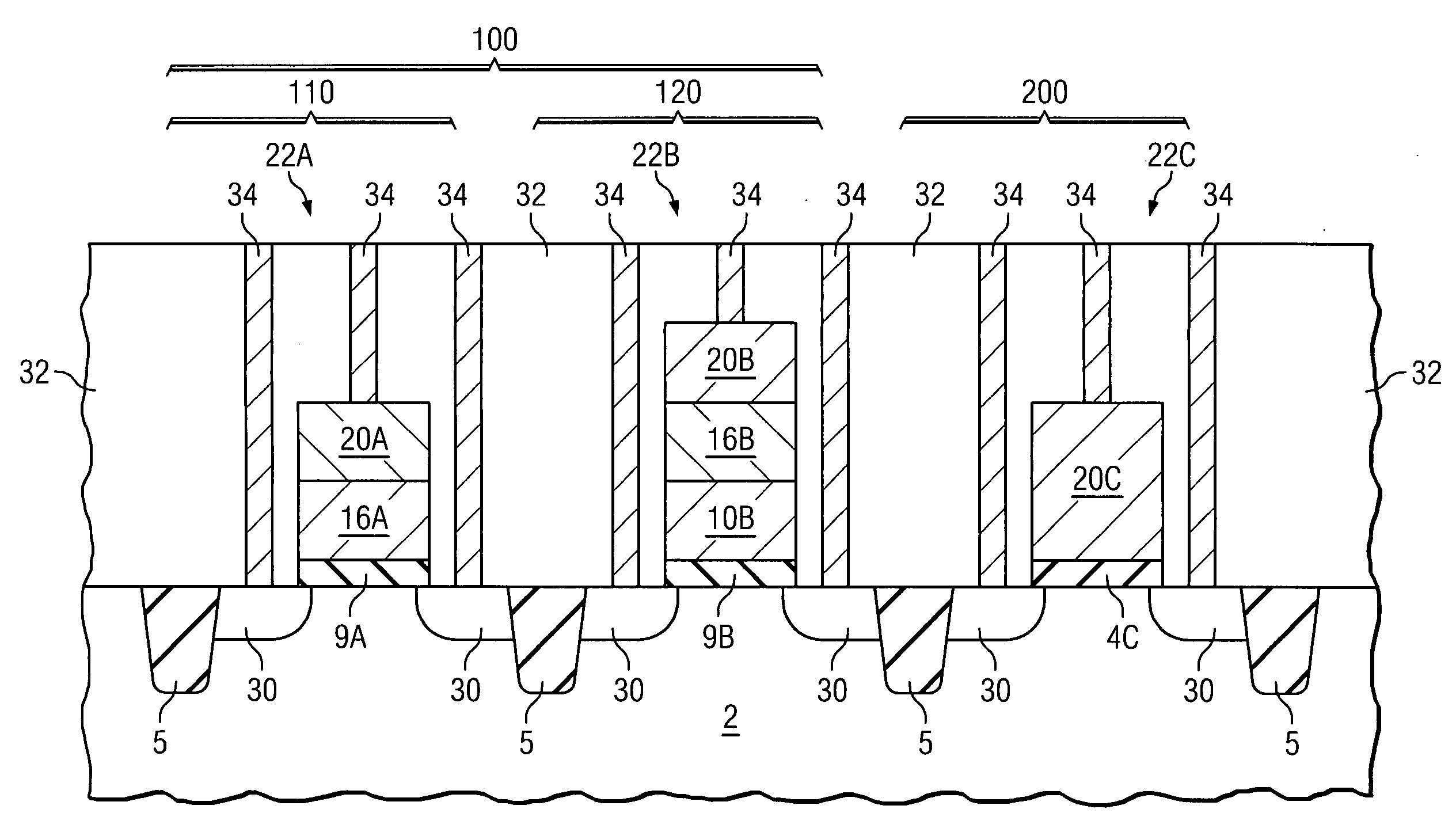 Composite gate structure in an integrated circuit