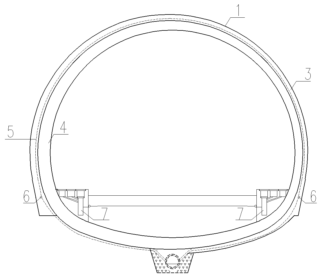 Tunnel drainage structure combining deeply-buried central ditch and drainage tunnel and construction method