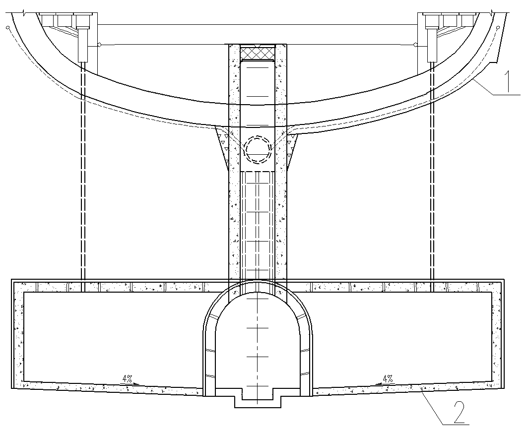 Tunnel drainage structure combining deeply-buried central ditch and drainage tunnel and construction method