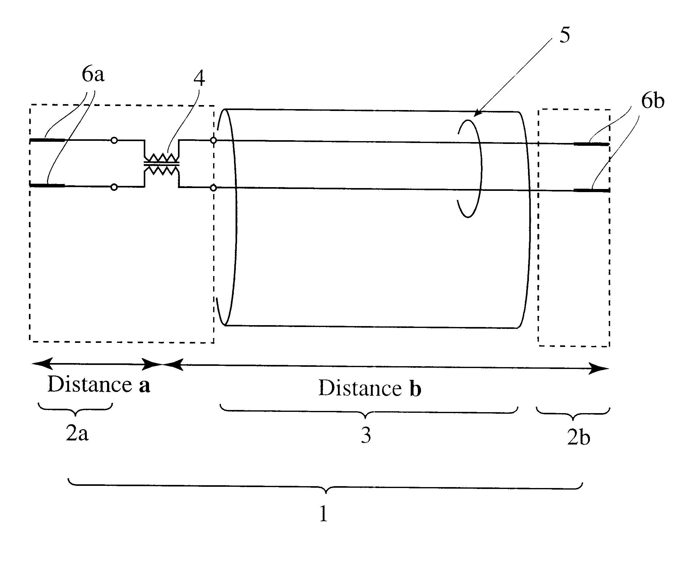 Differential transmission cable and joint with specific distances