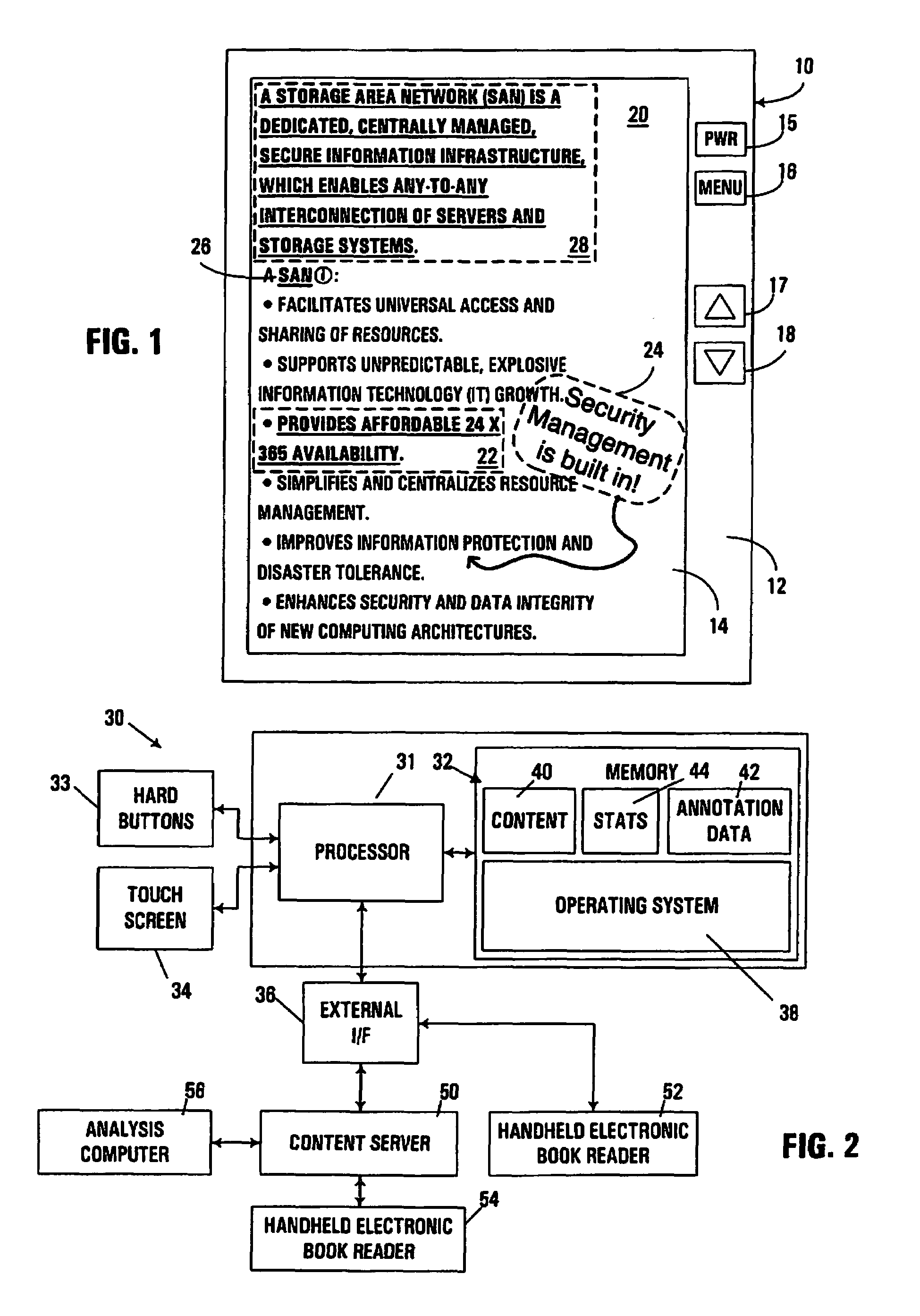 Handheld electronic book reader with annotation and usage tracking capabilities