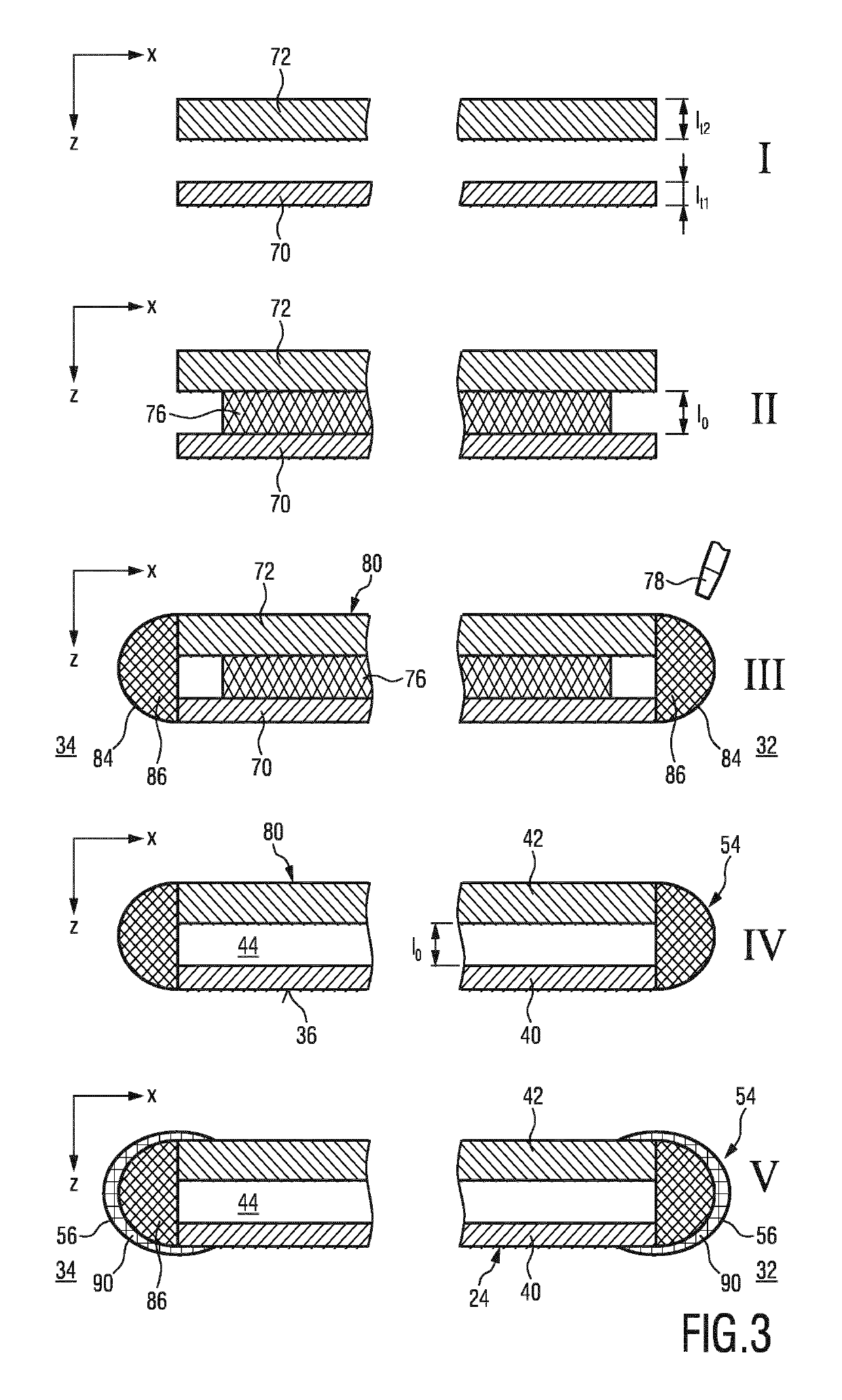 Manufacturing method for a stationary blade and stationary blade