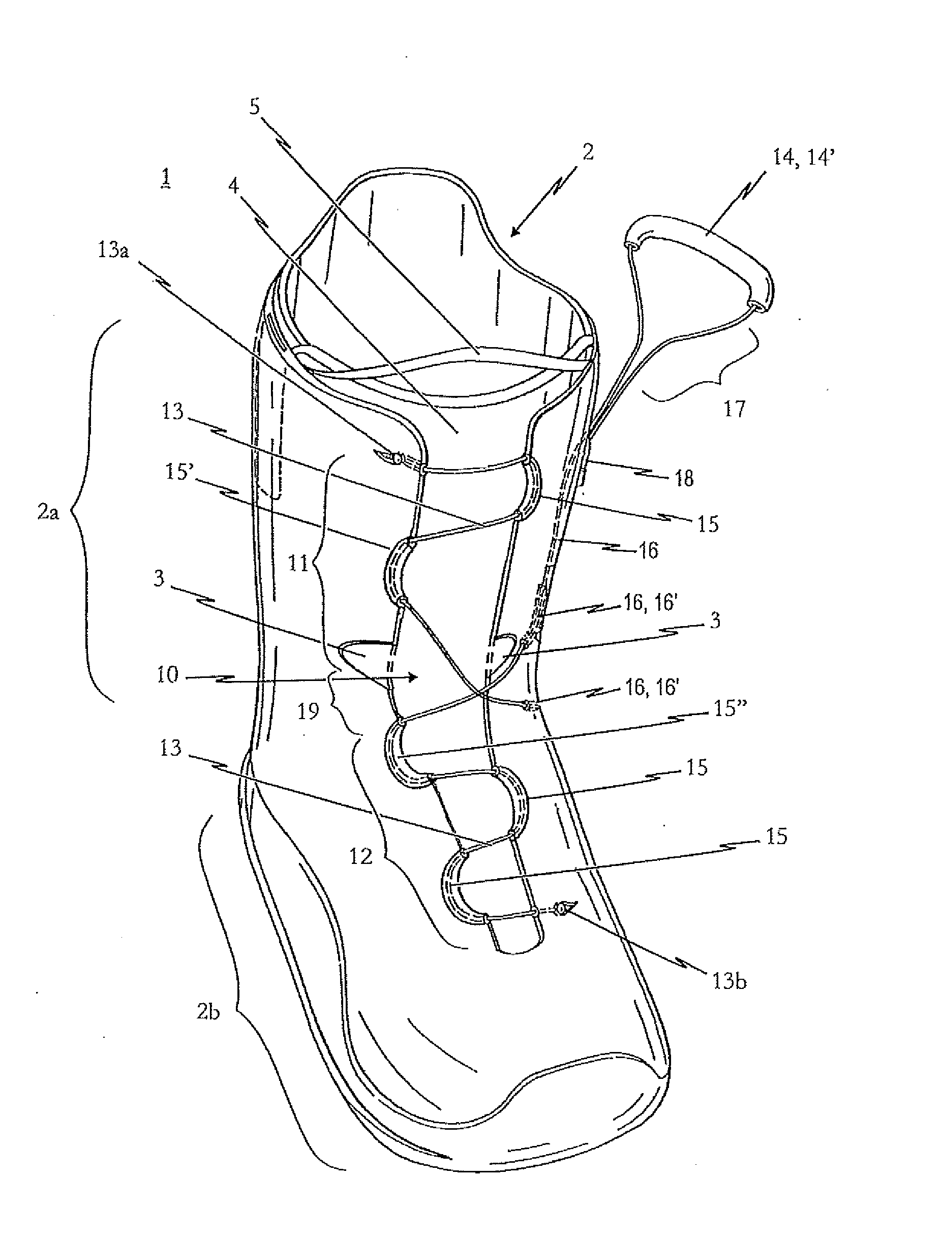 Boot in particular ski or snowboard boot