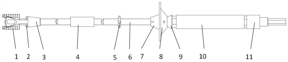 Extended anti-stripping prestressed hollow grouting anchor rod and its supporting method