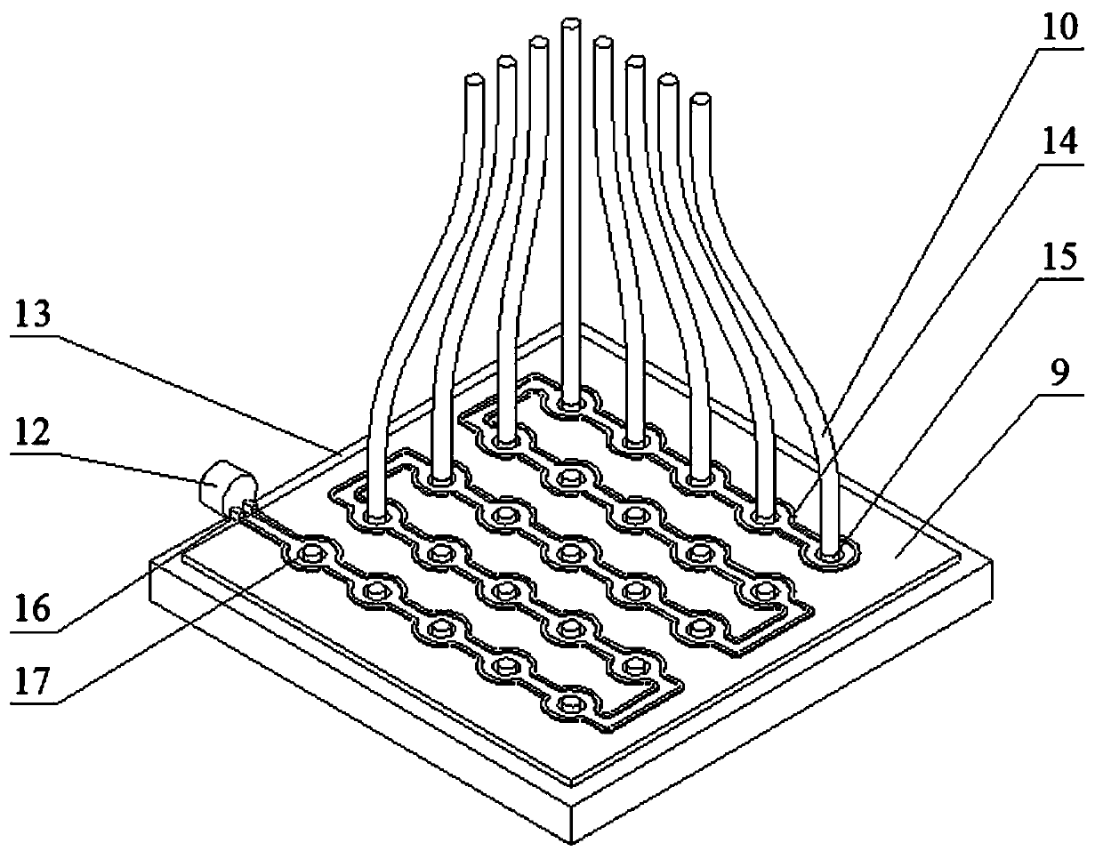 Array type meter head based on NV color center and temperature sensing device