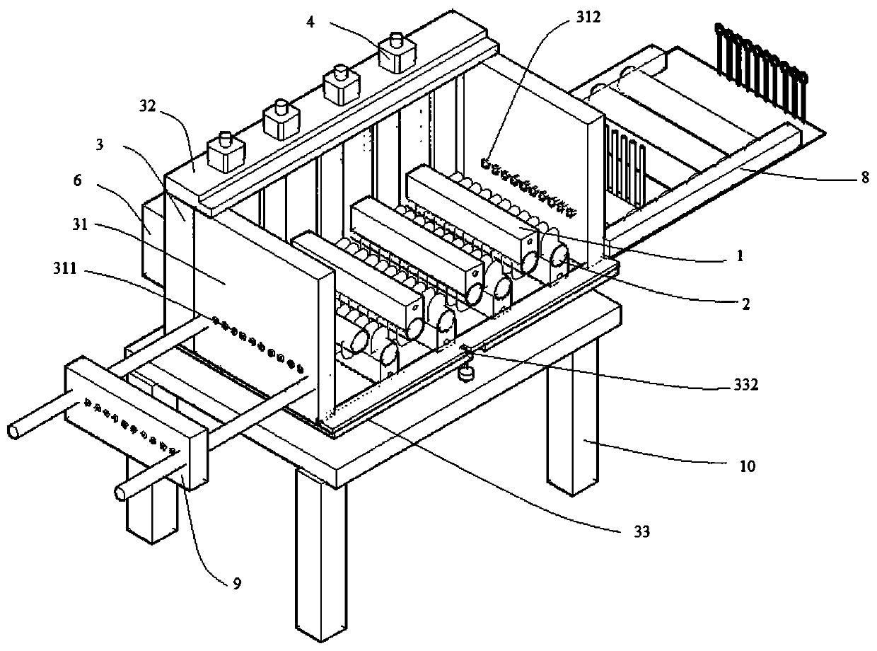 Long fiber reinforced thermoplastic composite material wetting mold and wetting process