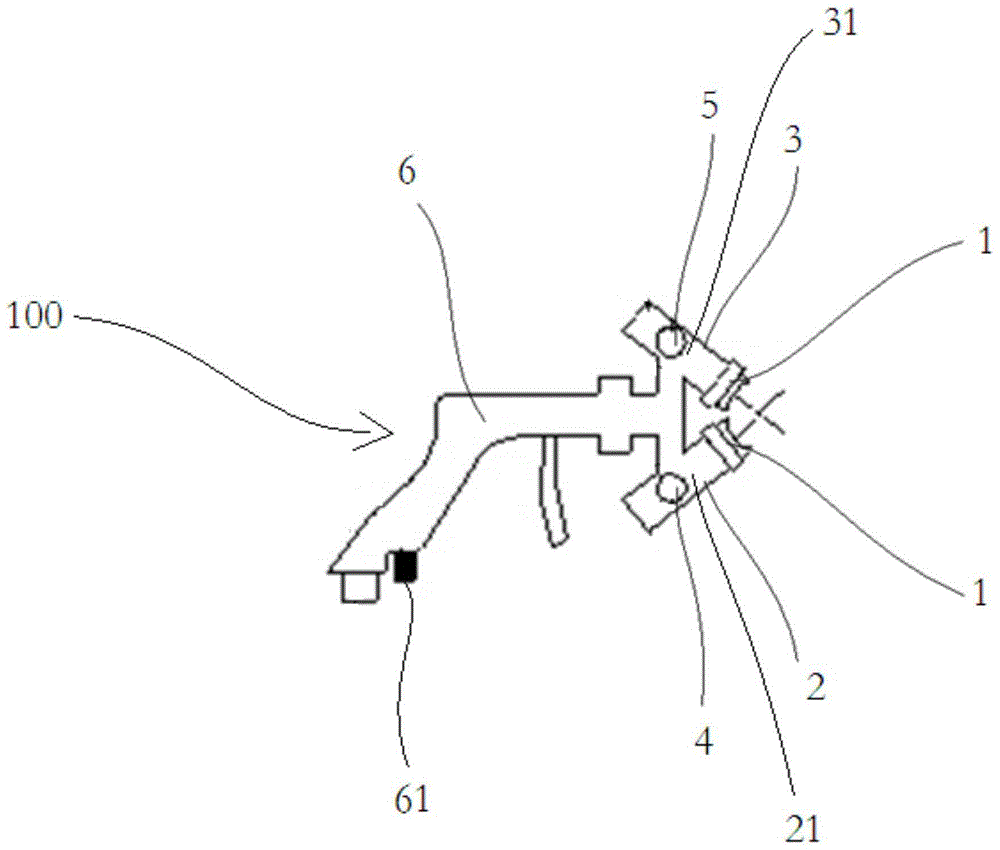 Jet structure and spraying device with jet structure