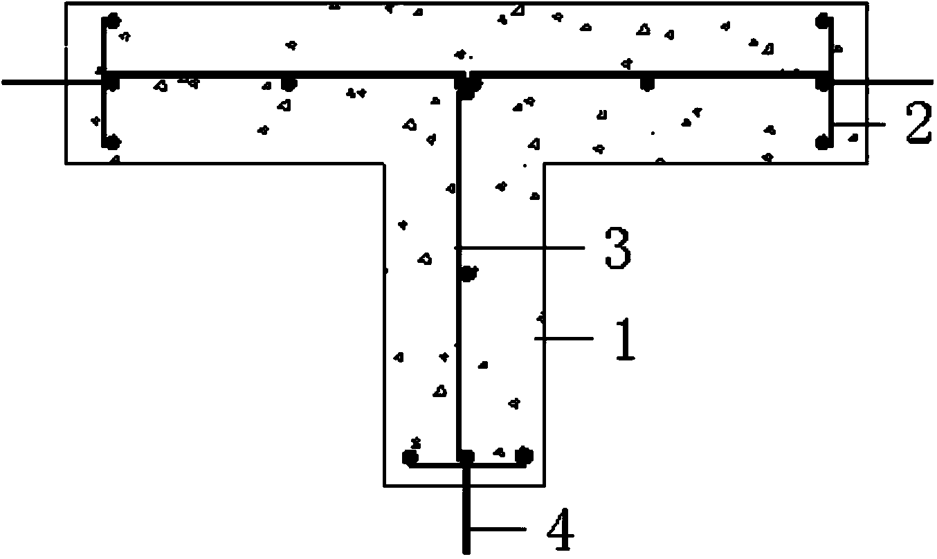 Lattice type single-row reinforcement T-shaped cross section concrete column and construction method thereof