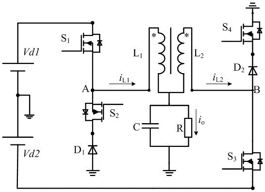 Magnetic integration three-level dual-buck type half-bridge inverter and working mode thereof