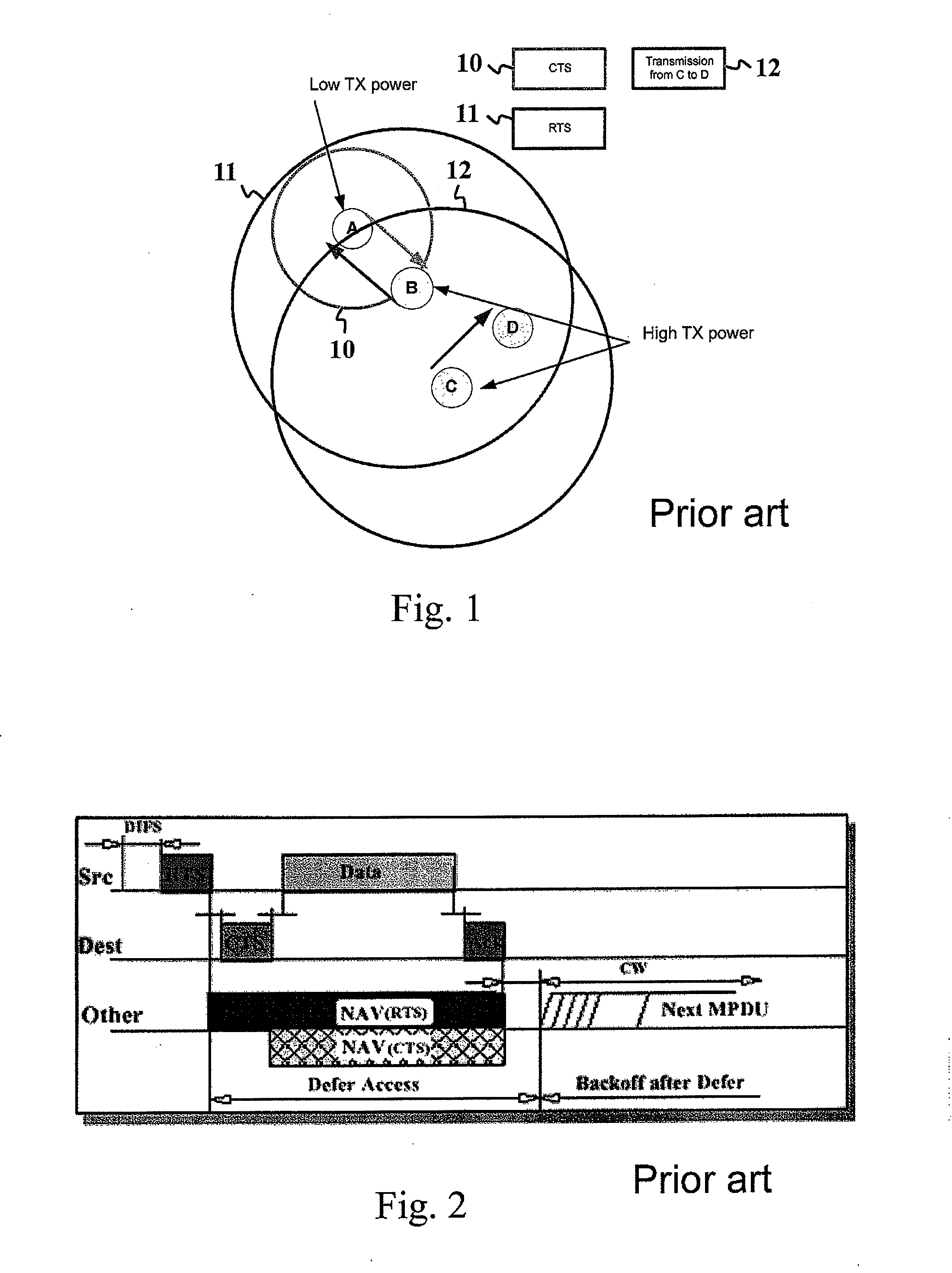 Solving a hidden node problem due to transmission power imbalance