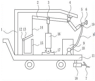 Weeding device for road greening