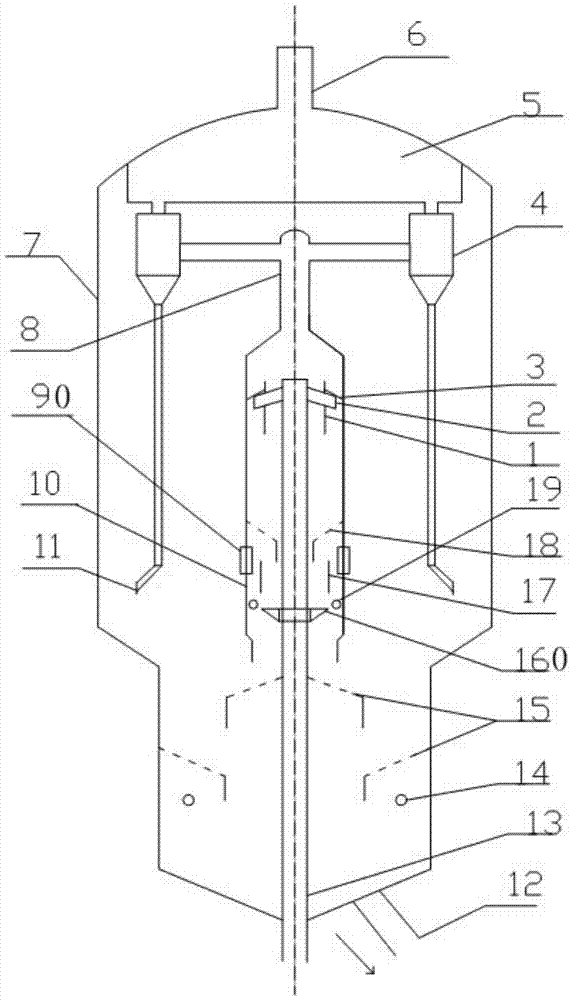 Rapid separation equipment for catalytic cracking riser outlet