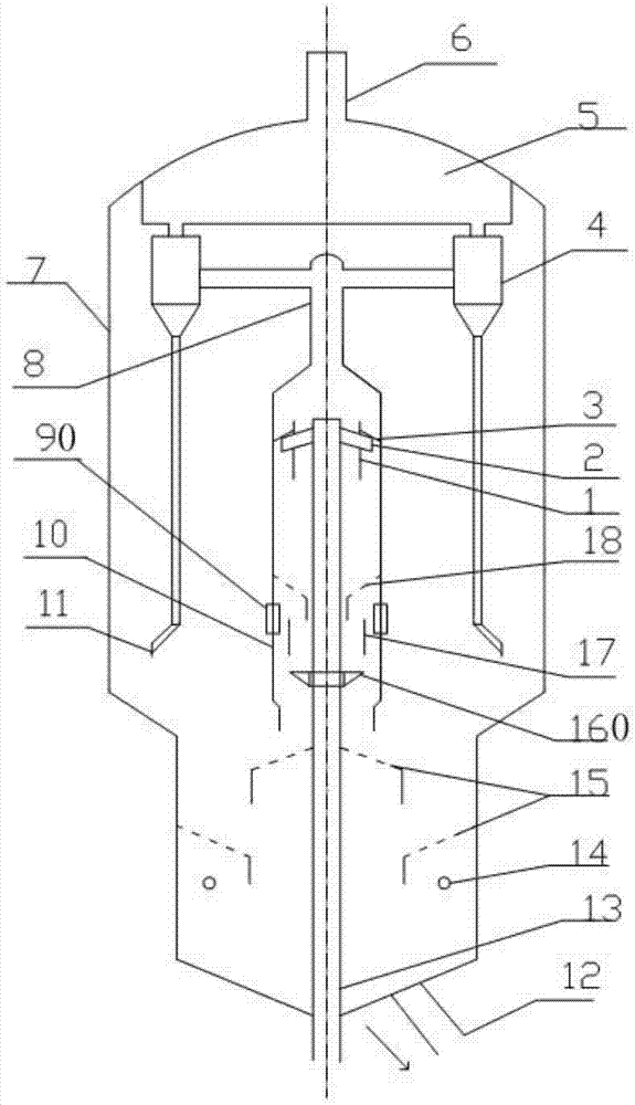 Rapid separation equipment for catalytic cracking riser outlet