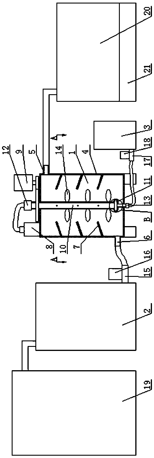 High-efficiency pulp modifying machine for molybdenum tungsten ore flotation technology and implementation method thereof