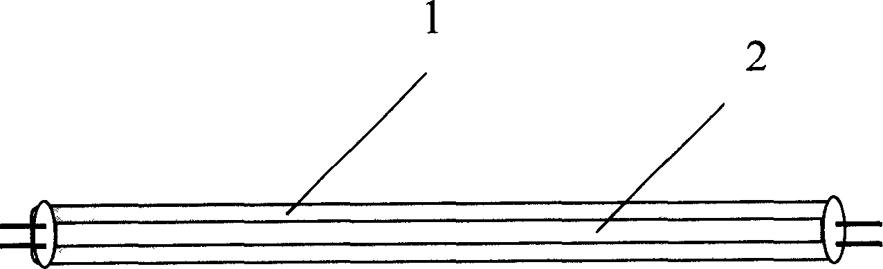 Half bepowdering method for fluorescent lamp tube