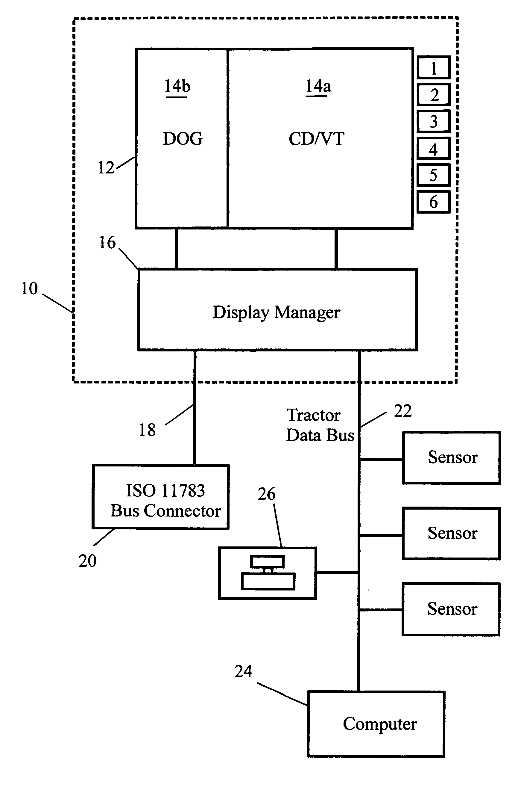 Input device for agricultural vehicle information display