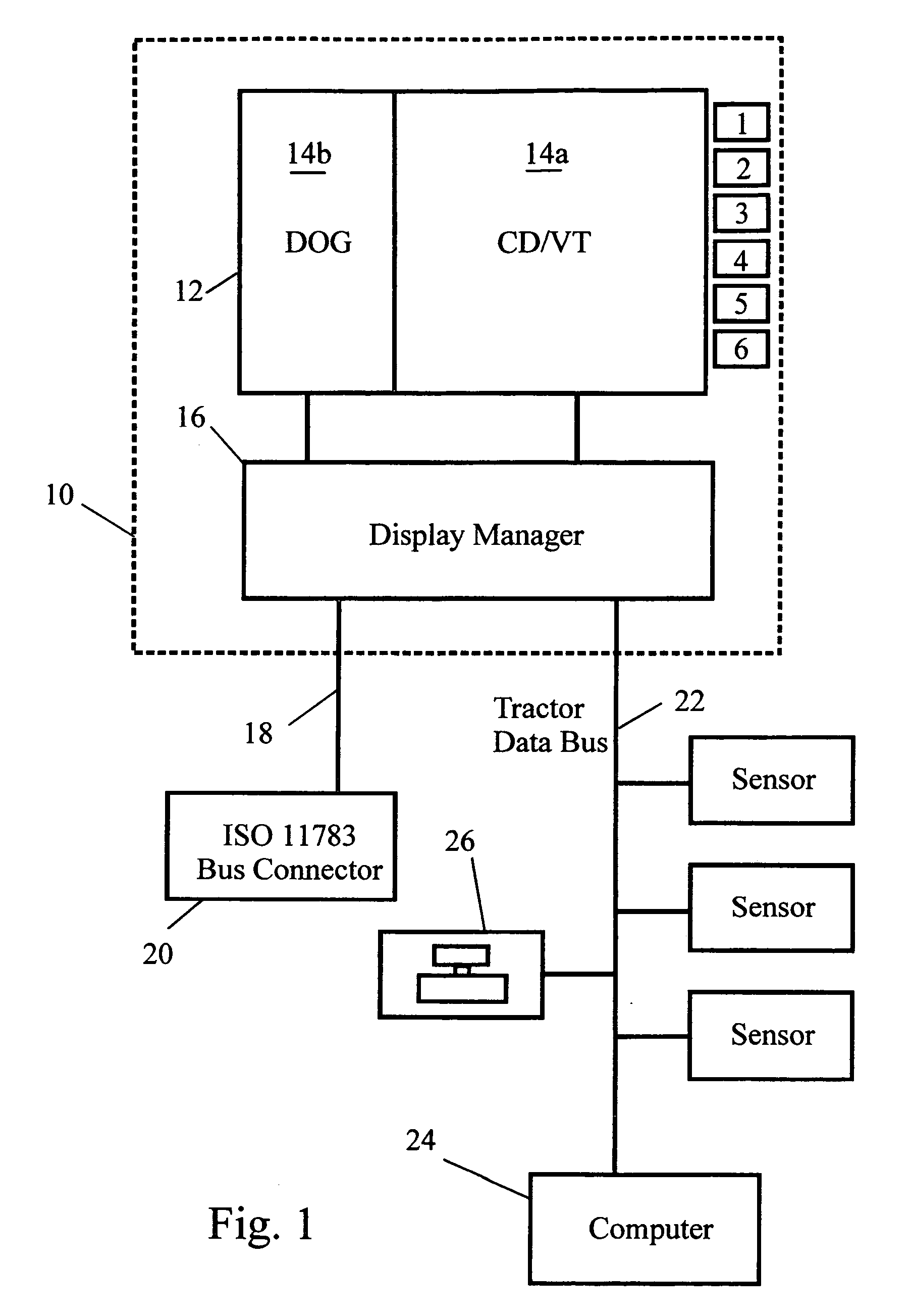 Input device for agricultural vehicle information display