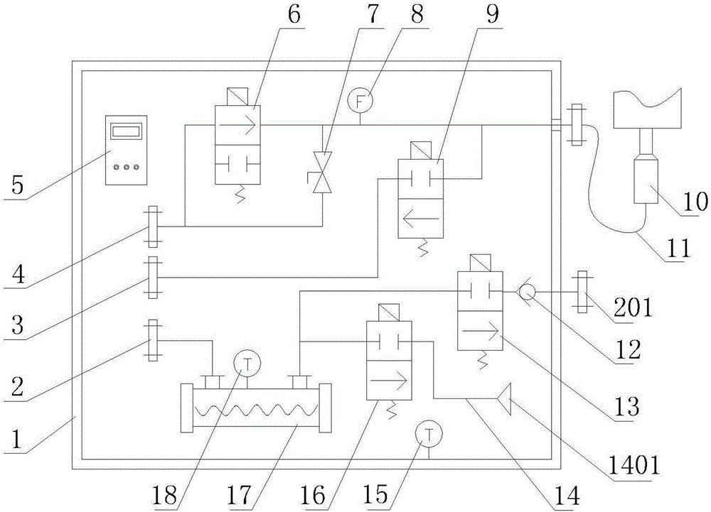 Hot air evacuation type anti-freezing water feeding system of passenger train