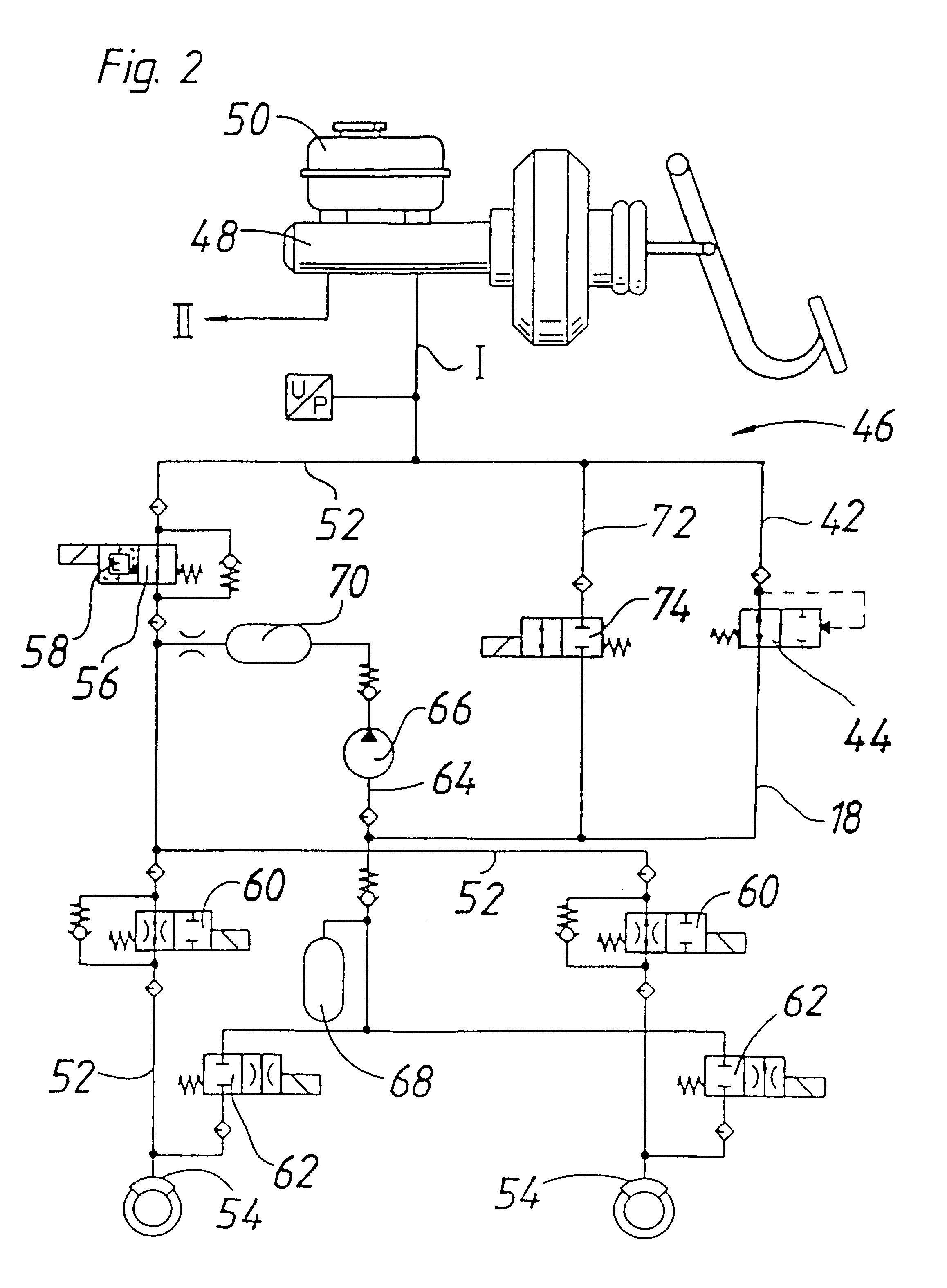 Hydraulically actuated cutoff valve and hydraulic brake system for a vehicle