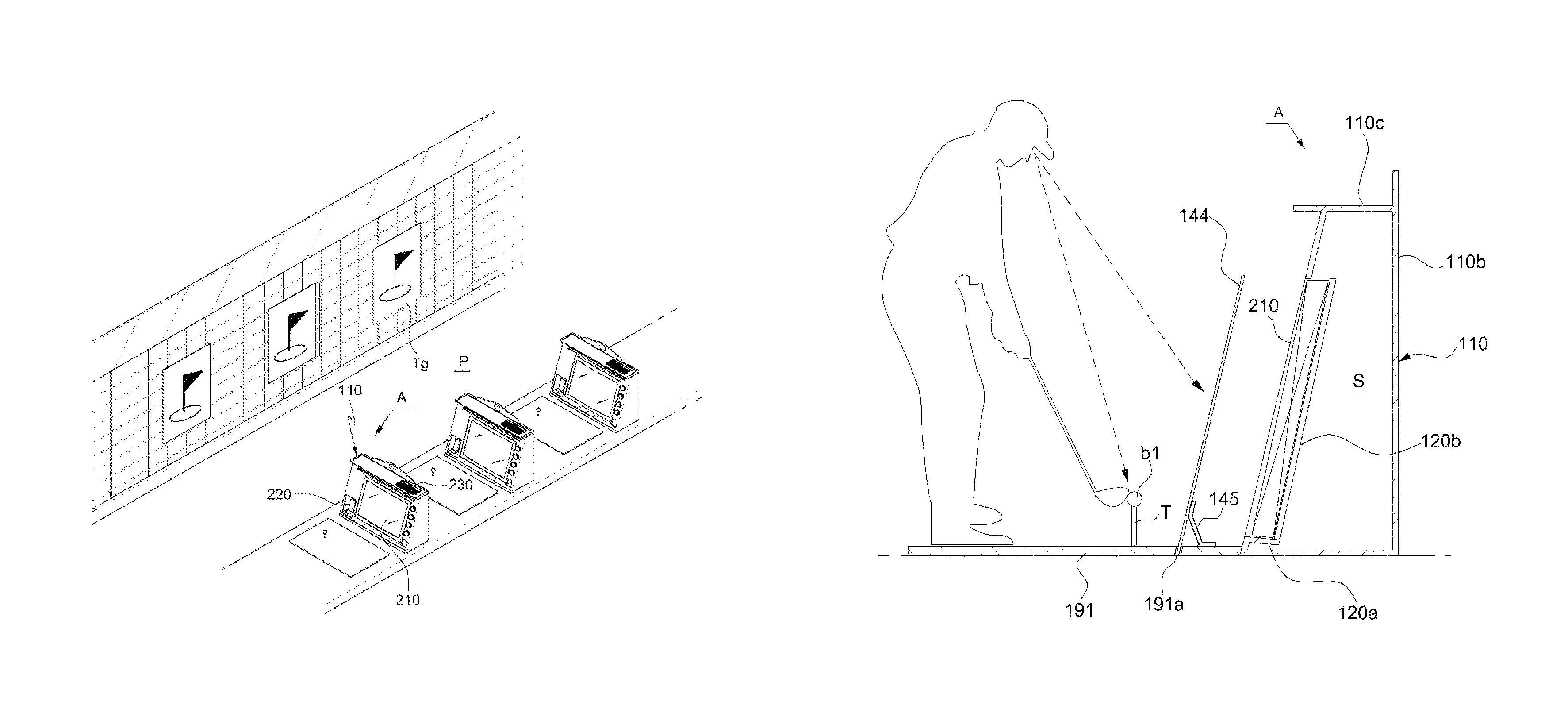 Housing-type golf-simulation apparatus