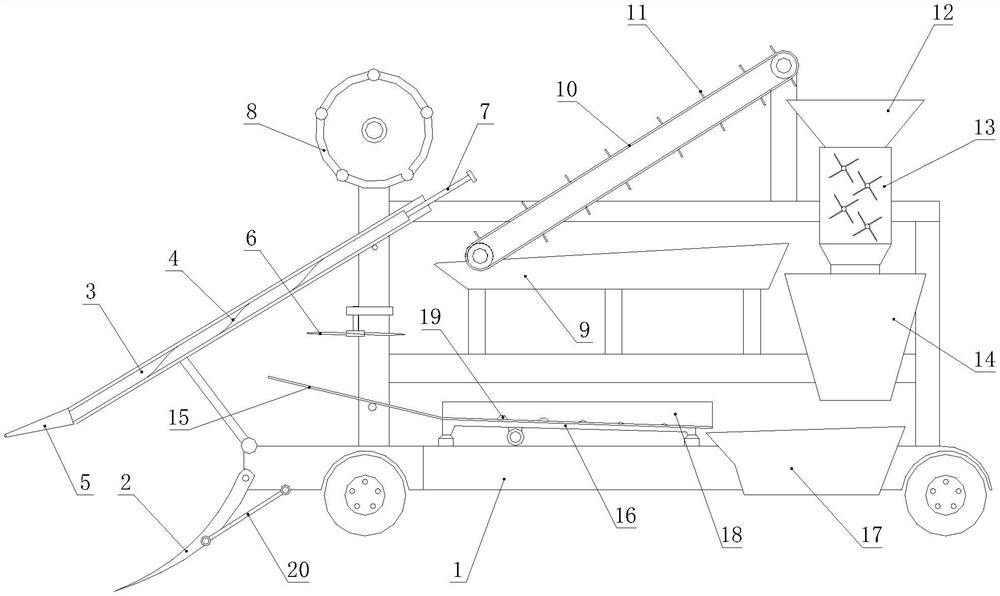 Paris polyphylla digging device and digging method