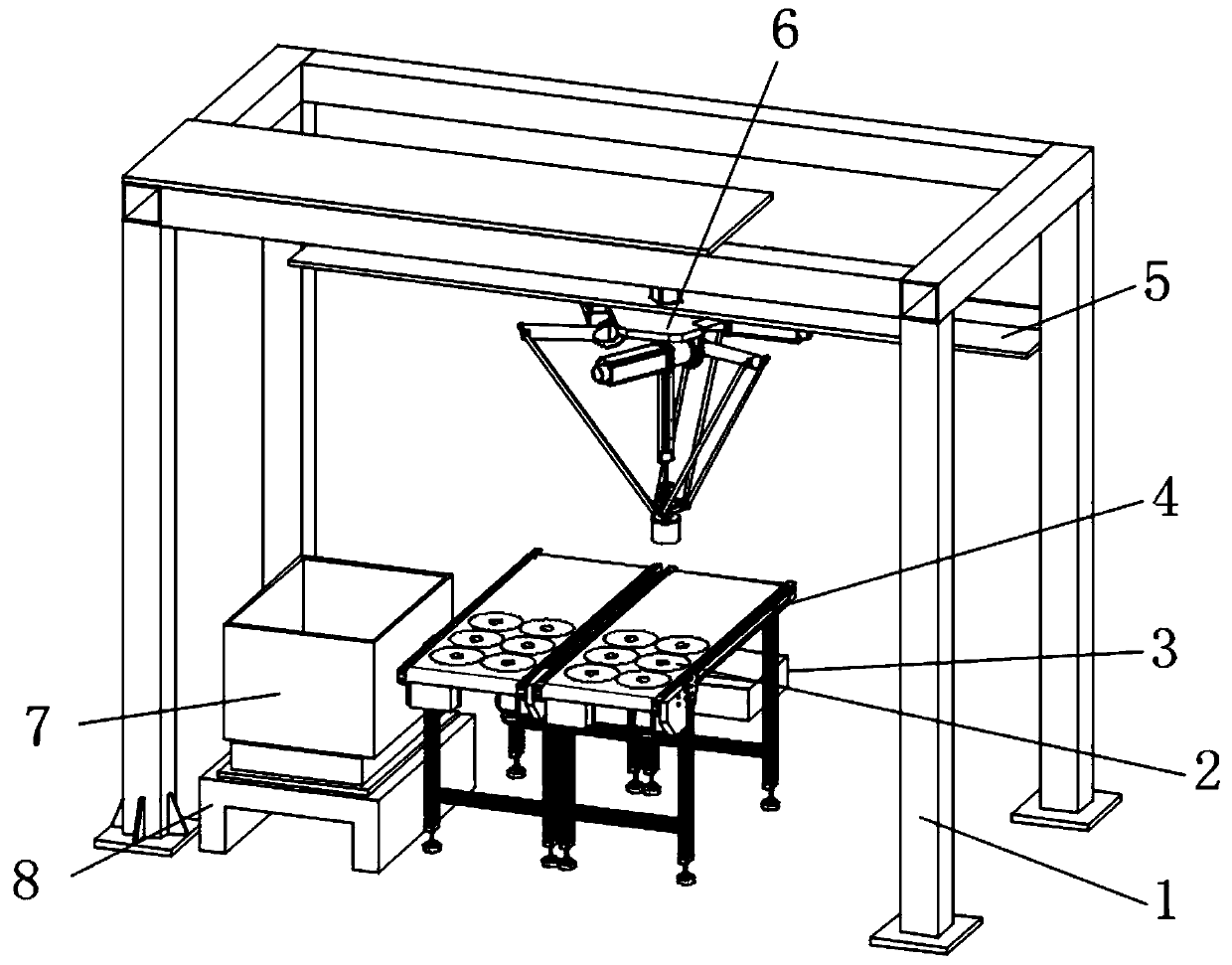 Conveying device for communication equipment production