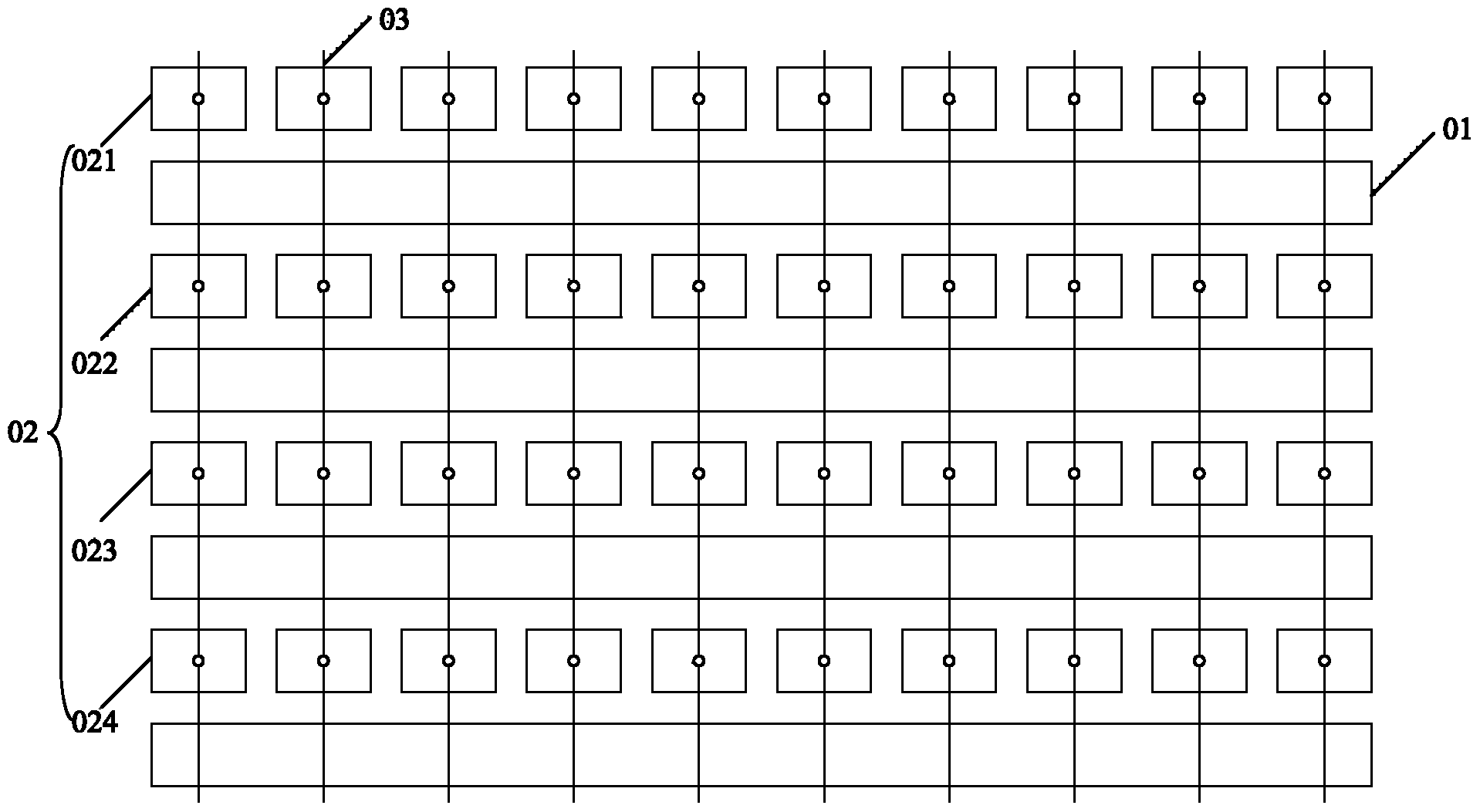 Embedded type touch screen and display device