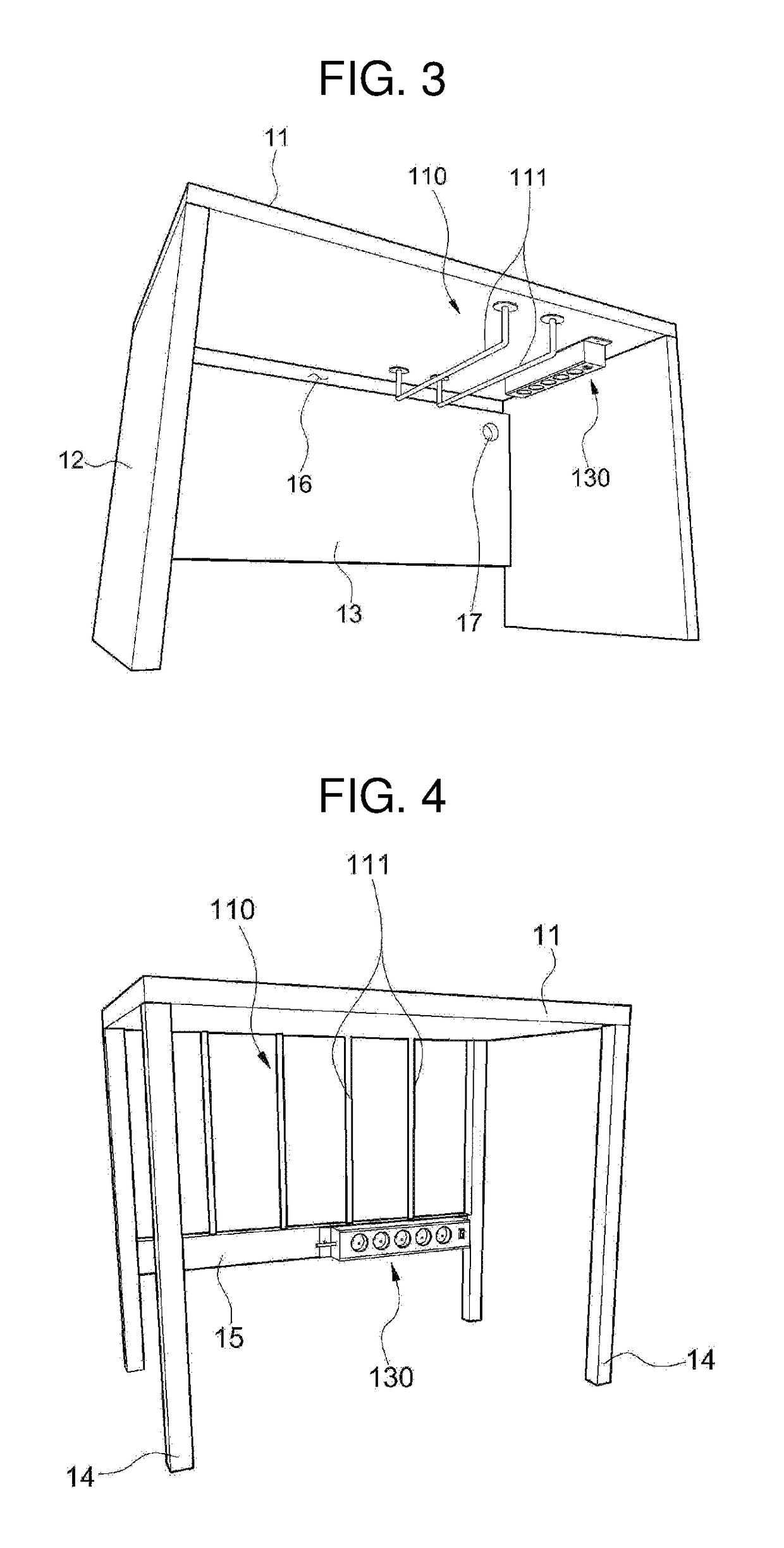 Wire-reeling type desk