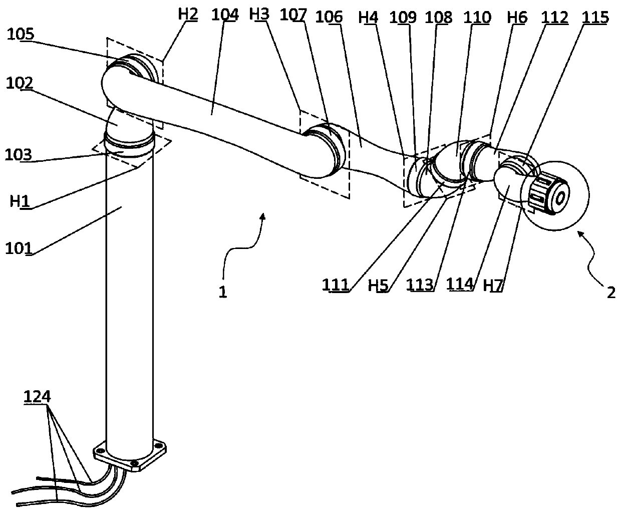 Seven degrees of freedom robot