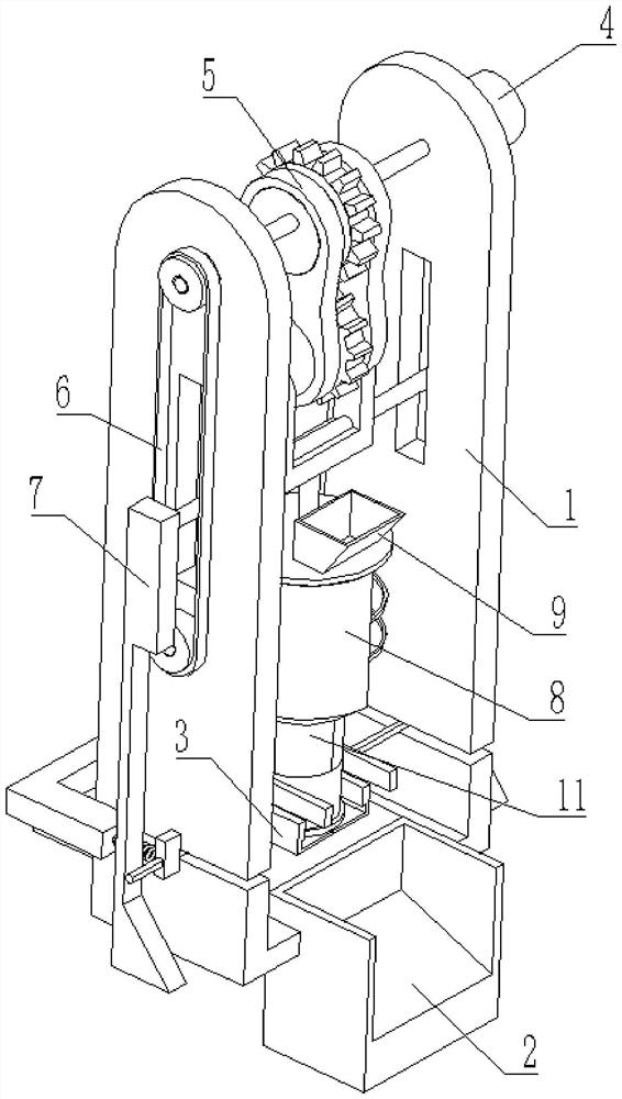 Extrusion device capable of automatically feeding and discharging