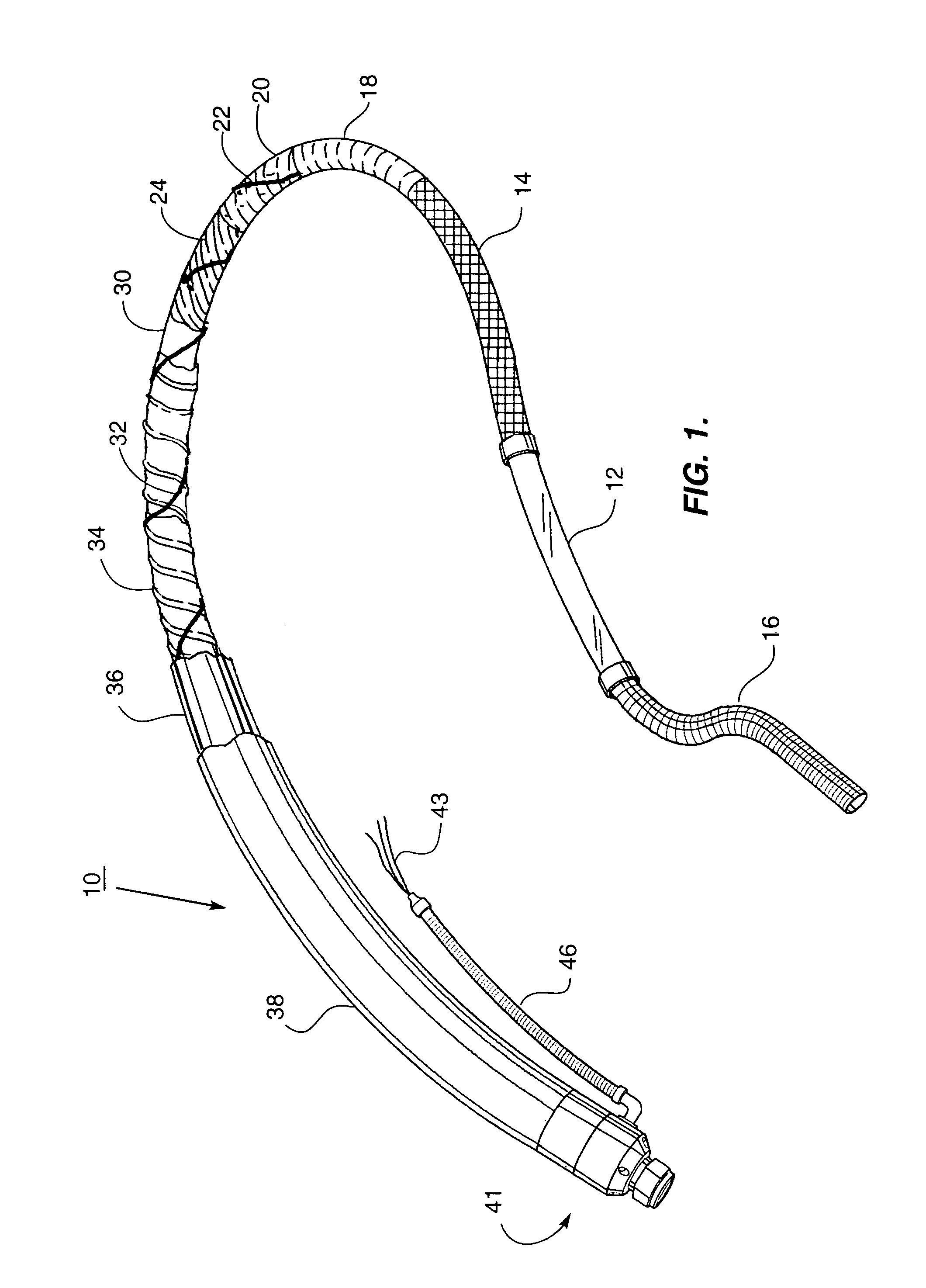 Hose for hot liquids having heating element