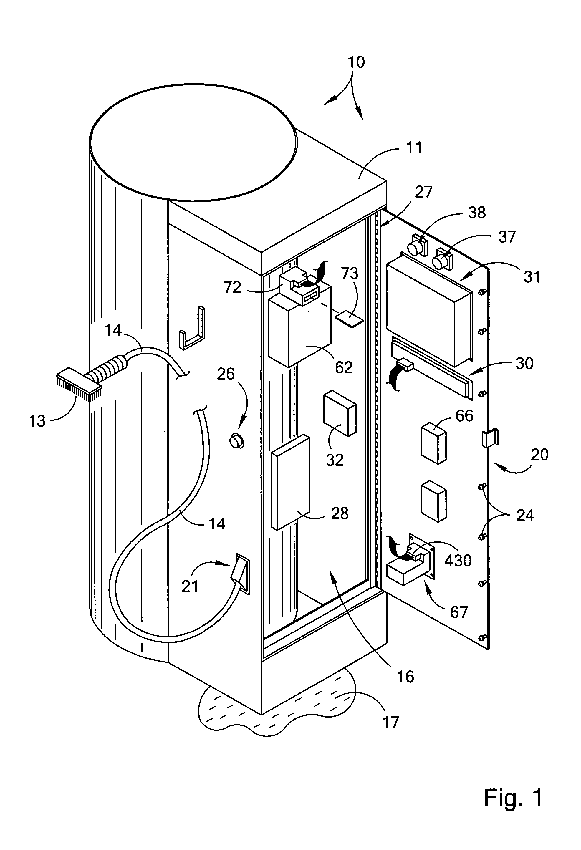 Multiple service vending machine with unitized pricing and proportionalized analog display