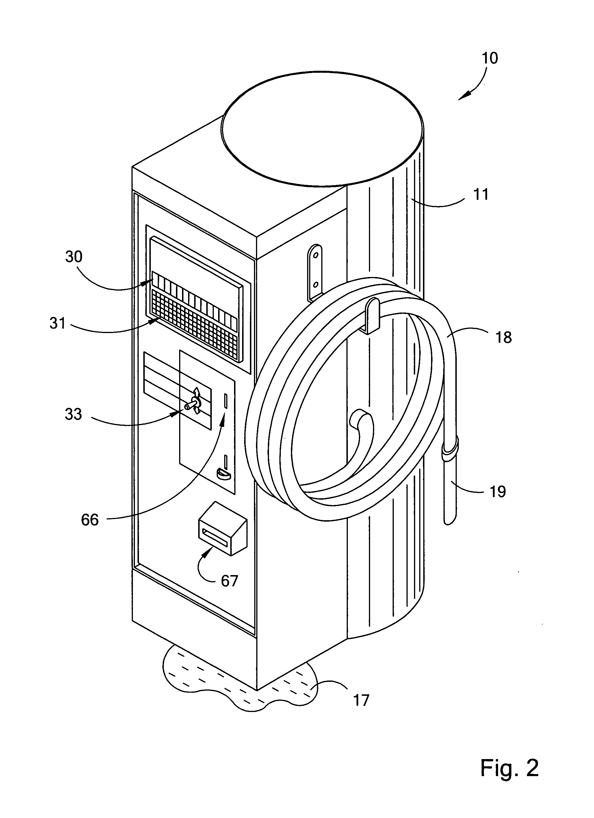 Multiple service vending machine with unitized pricing and proportionalized analog display