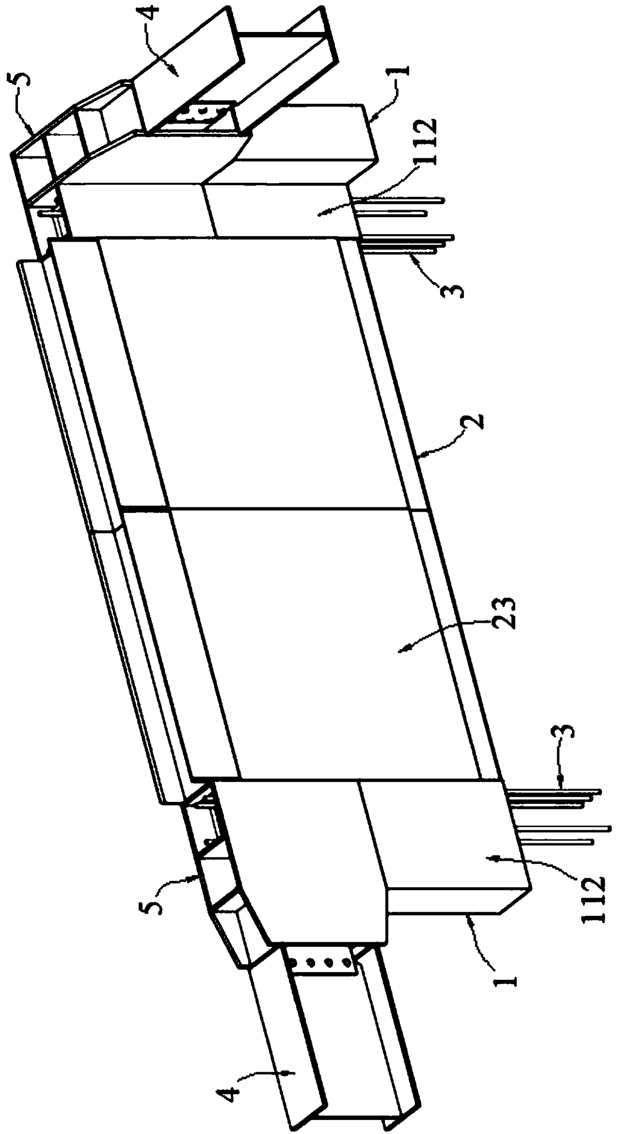 Fabricated composite shear wall and connection structure with steel beams and floors thereof