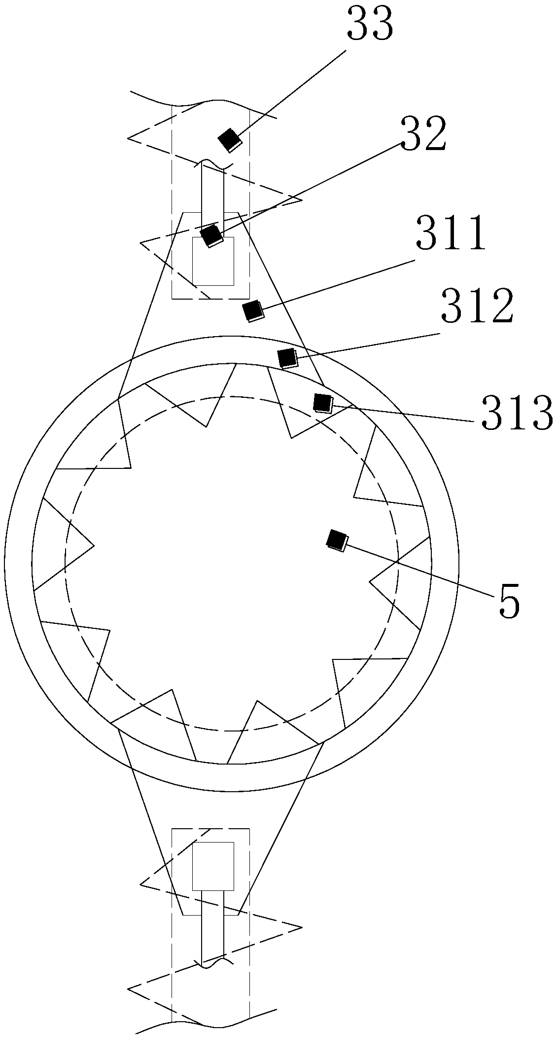 Wiring connection device for pin slot segmented busbar in generator set