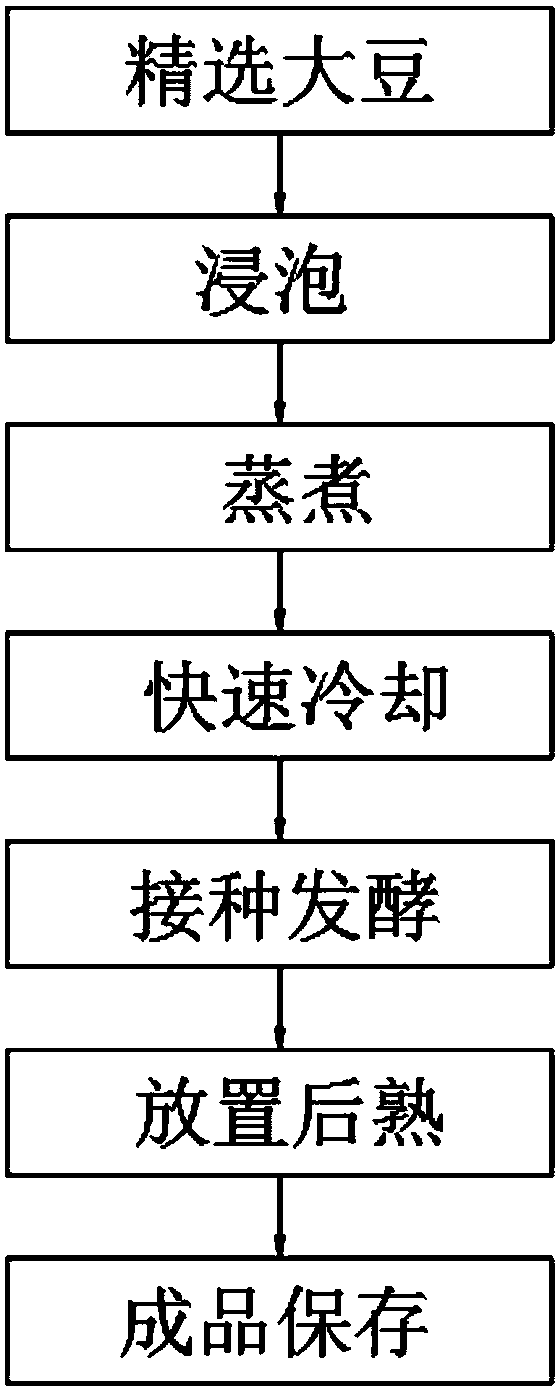 Preparation process of fermentation of non-ammonia-smell natto