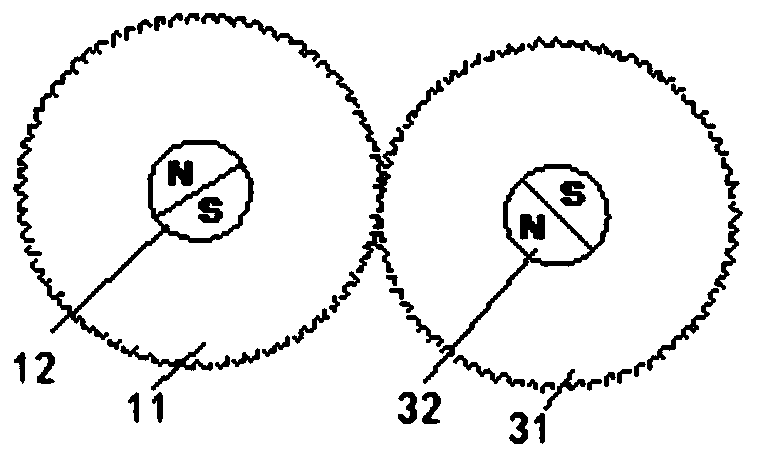 Differential Hall multi-turn-position absolute position sensor and detection method thereof