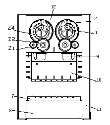 Double-crank driving double-point servo press