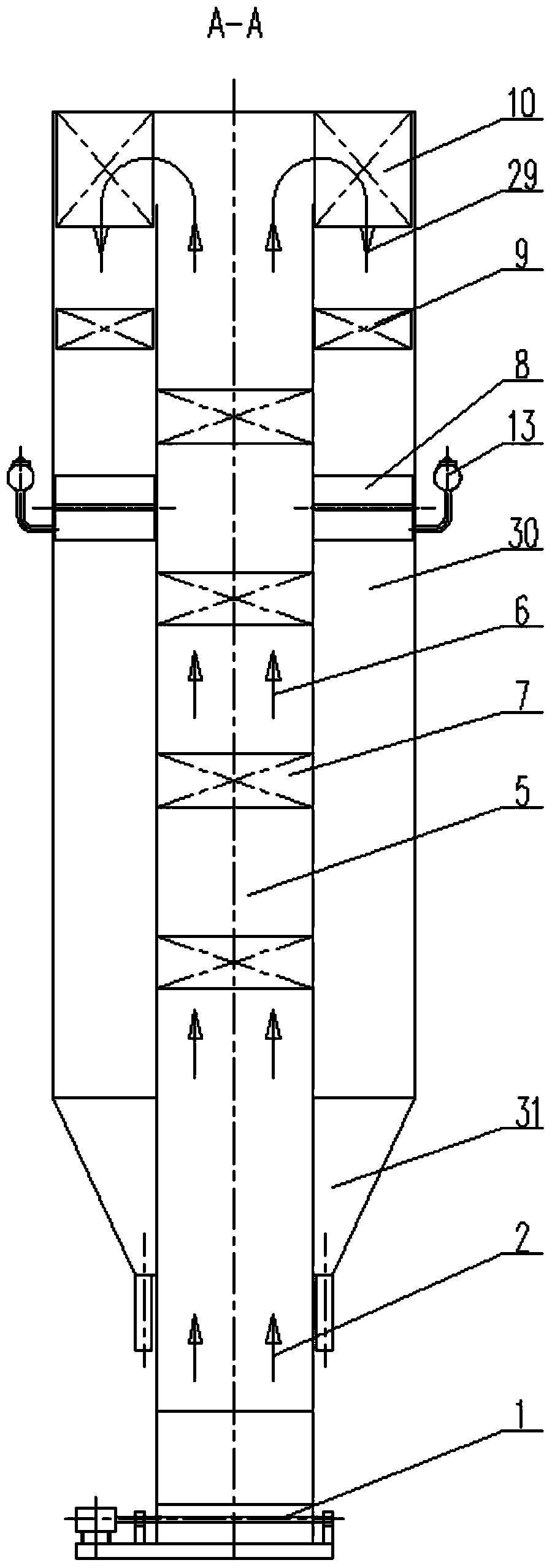 Flue gas desulfurization and dust removal equipment of low-temperature circulating fluidized bed