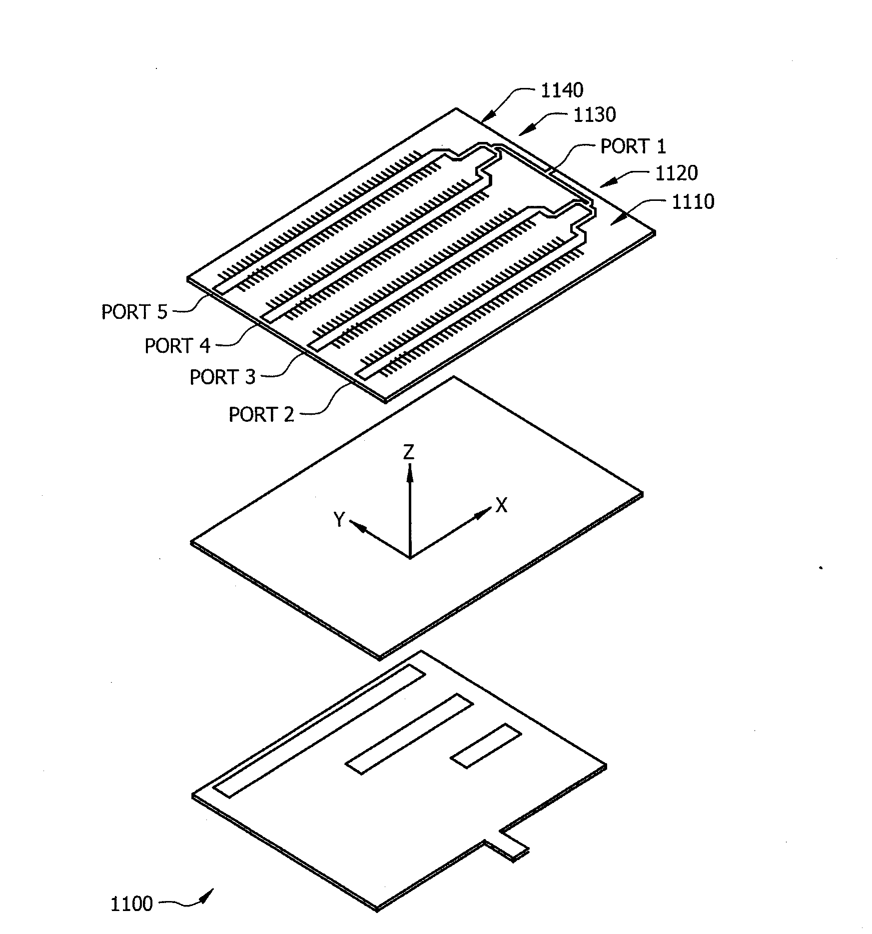 Stub array microstrip line phase shifter