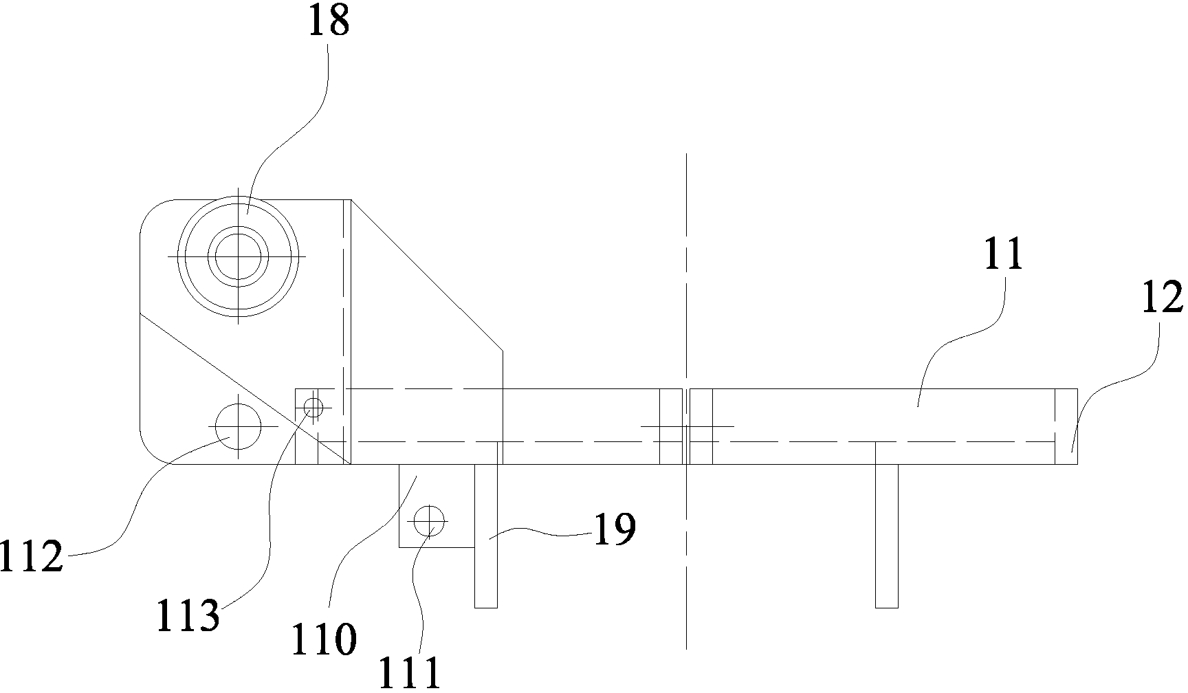 Cushion plate self-telescoping device of vertical supporting leg of crane