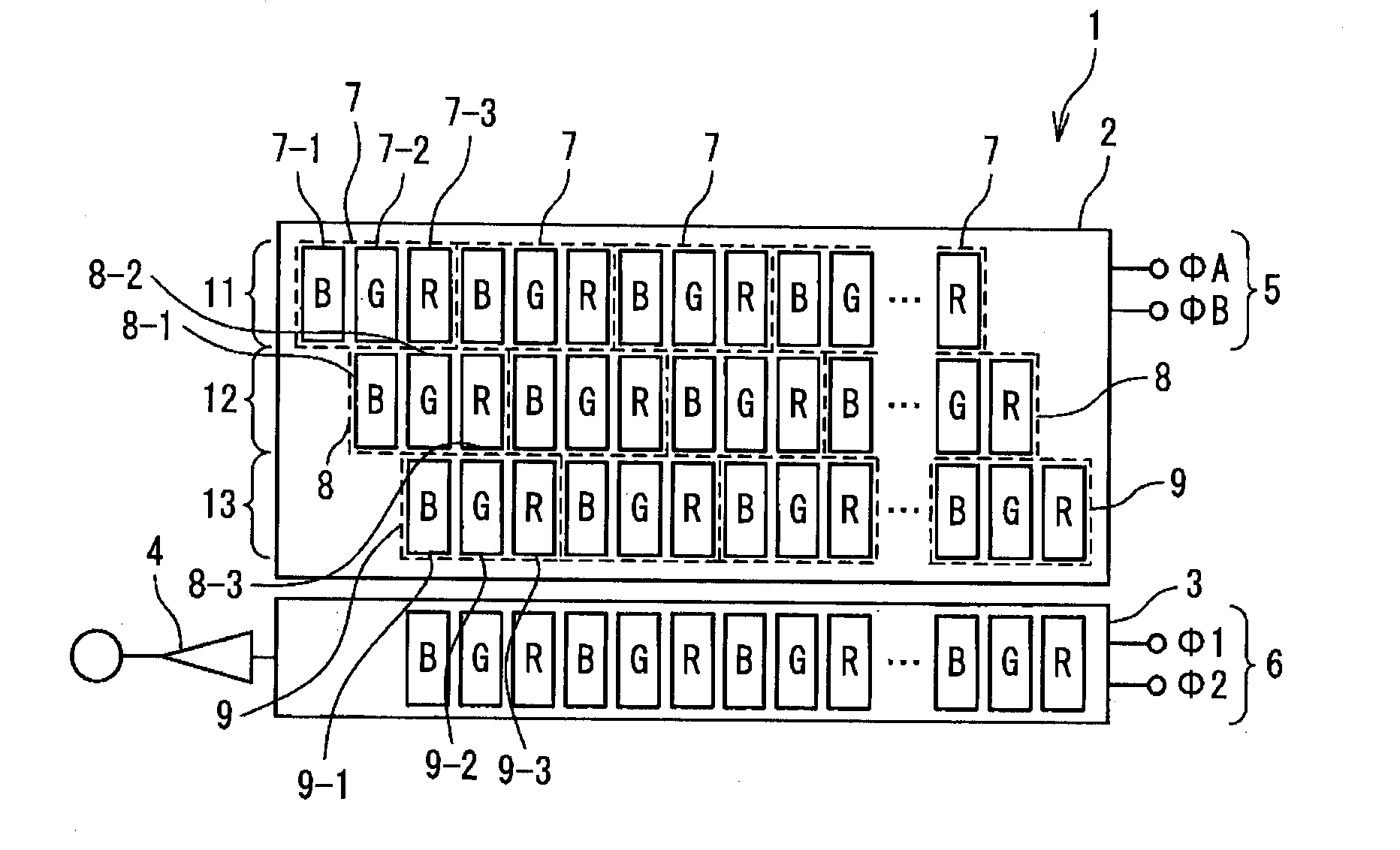 Color ccd linear image sensor