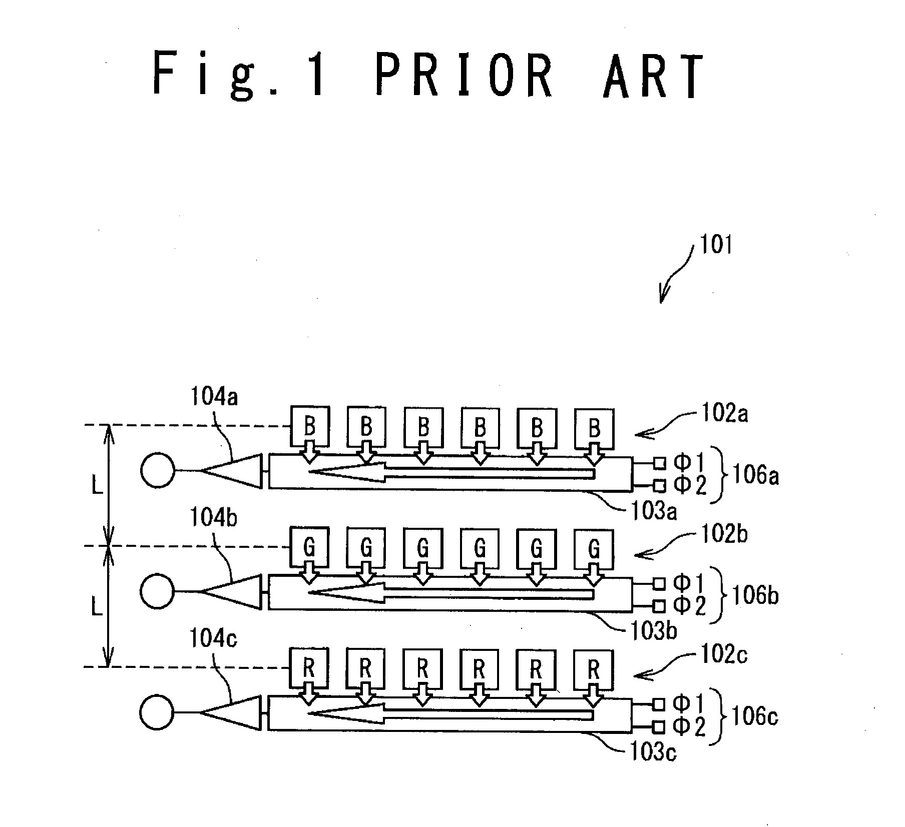 Color ccd linear image sensor