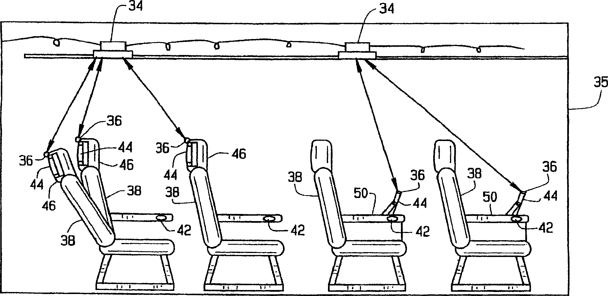 Broadband wireless distribution system for mobile platform interior