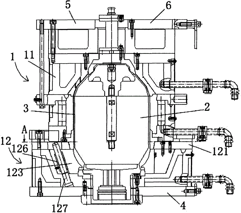 Air spring capsule die convenient for blank taking