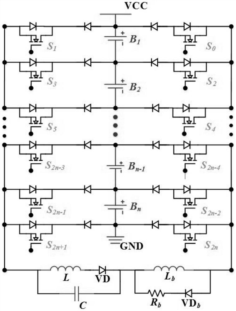 Equilibrium circuit and equilibration method of series battery pack based on lc-l